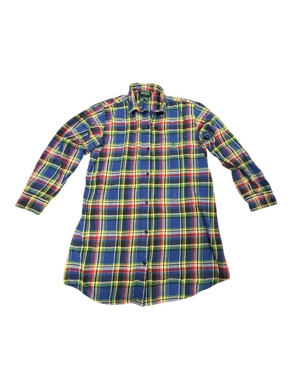 Ralph Lauren Tartan Plaid Flannel Nightshirt Nightgown Size M